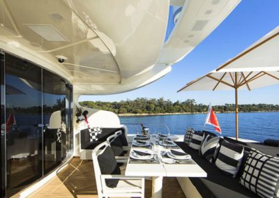101 Leopard yacht aft deck dining