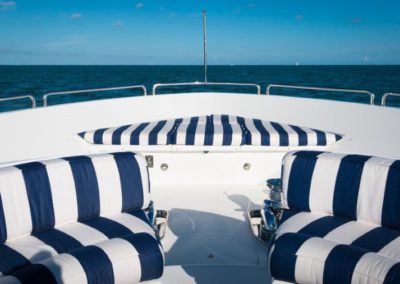 112 Westport yacht bow sunpads
