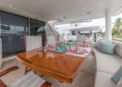 101 Hargrave charter yacht aft deck casual dining