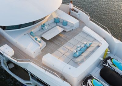 133 IAG luxury yacht flybridge sunpads and seating