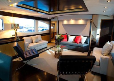 90 Eagle yacht salon lounge