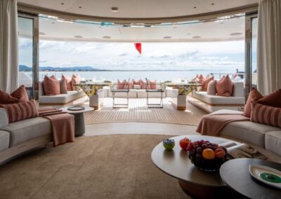 111 Benetti yacht salon aft view